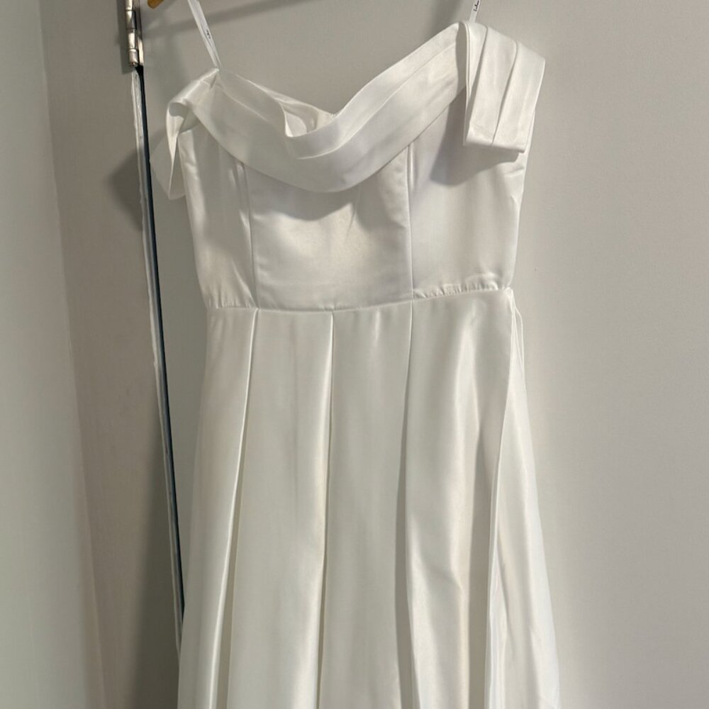 Lulus Extraordinary Vow White Off-the-shoulder Maxi Dress With Pockets - Size M - Picture 4 of 6